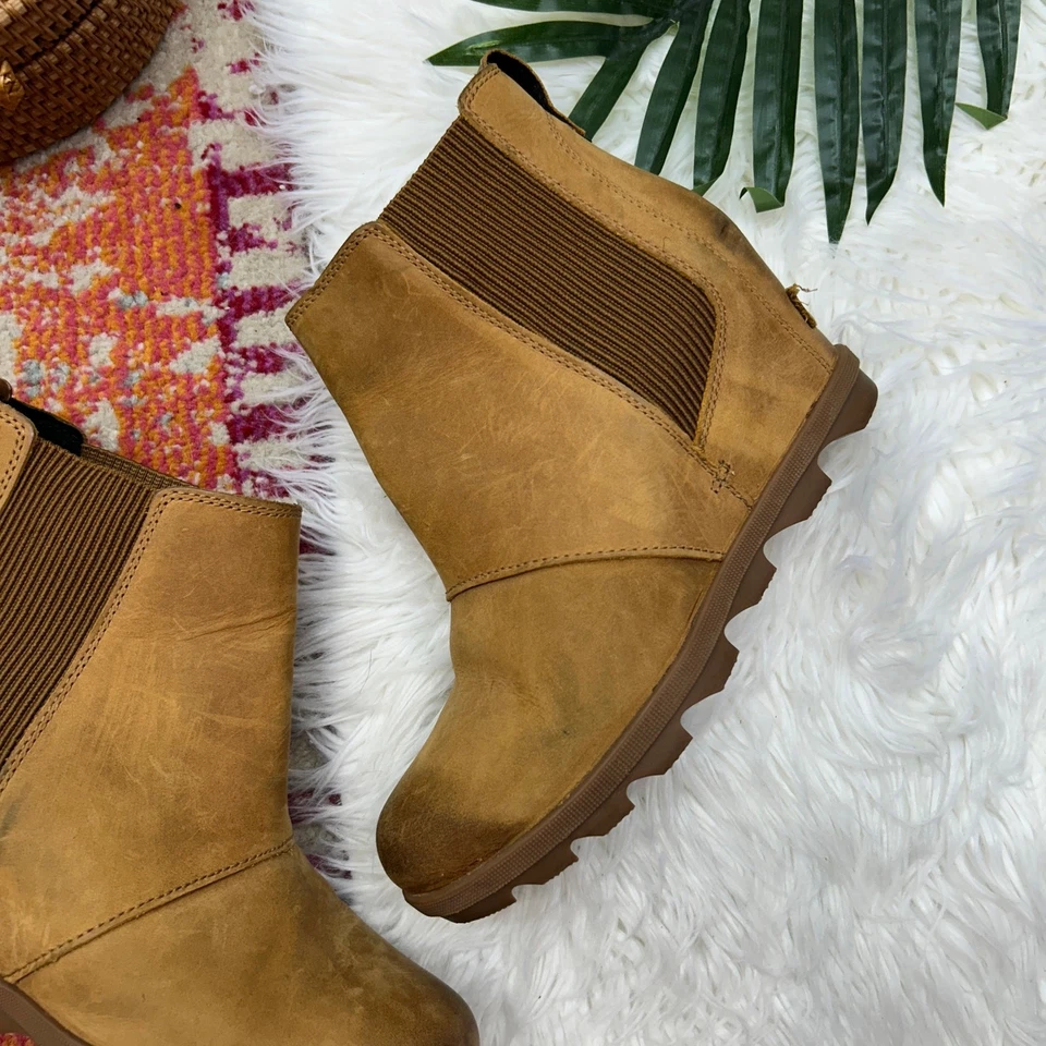 Botín Chelsea Sorel de Cuero Marrón Tostado Joan of Arctic Wedge II 9 Foto 3 de 4