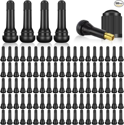 100PCS Car TR413 Tire Valve Stems, Rubber Snap-in Automotive Valve Stems, Vehicl