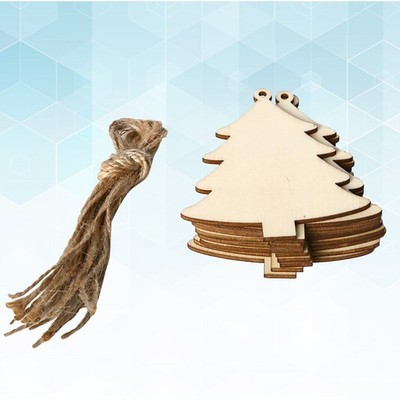 10 Pcs Tree Hanging Ornament Wood Craft Ornaments Home Decoration