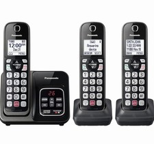 Panasonic KX-TG833SK Bluetooth Link2Cell Cordless Phone with Voice Assist and...