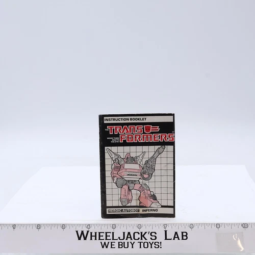 Inferno Action Figure Vintage Instruction Manual 1985 Hasbro G1 Transformers
