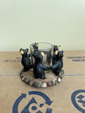 Big Sky Carvers Bearfoot Bears Dancing Bears Candle Holder VTG By Jeff Fleming