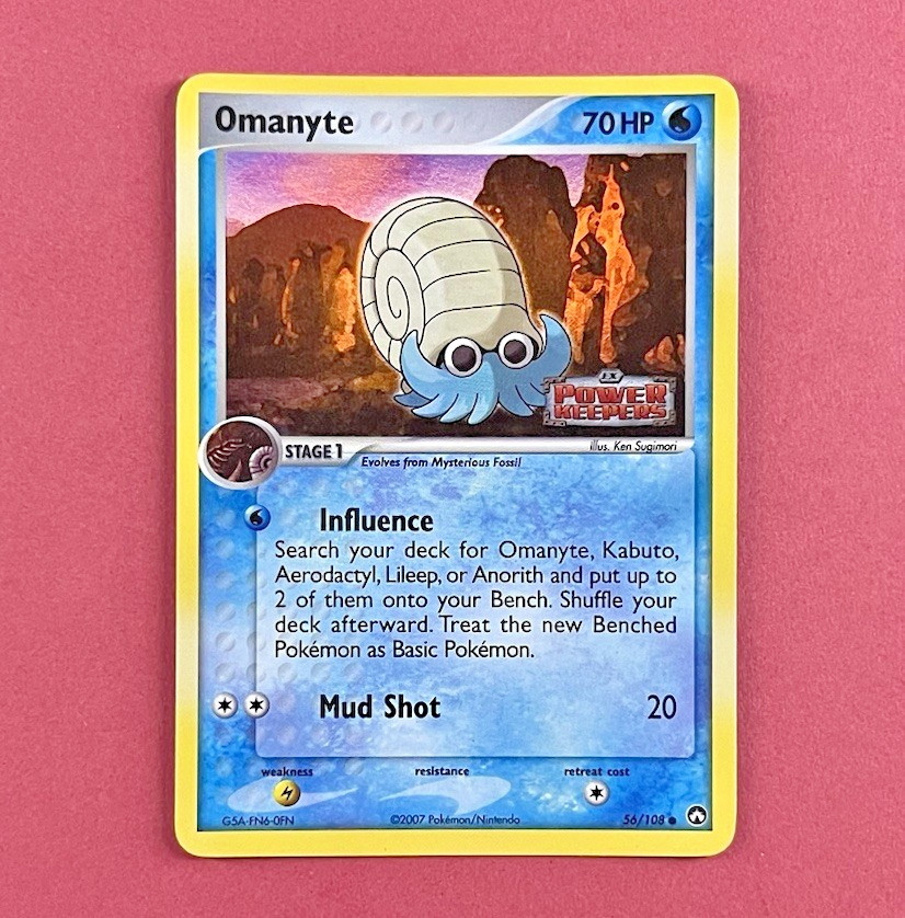 Omanyte 56/108 Power Keepers Reverse Holo Stamped