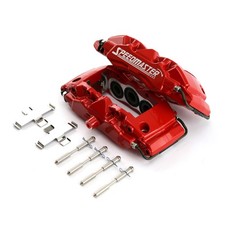 6 Piston Billet Caliper Front Pair - Red Powdercoated 6 Piston Billet Caliper Front Pair - Red Powdercoated
