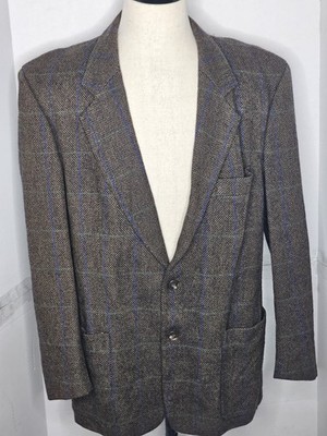 Hugo Boss O'HARA Blazer Jacket Sz 42R Brown Blue Green Lambswool Tweed