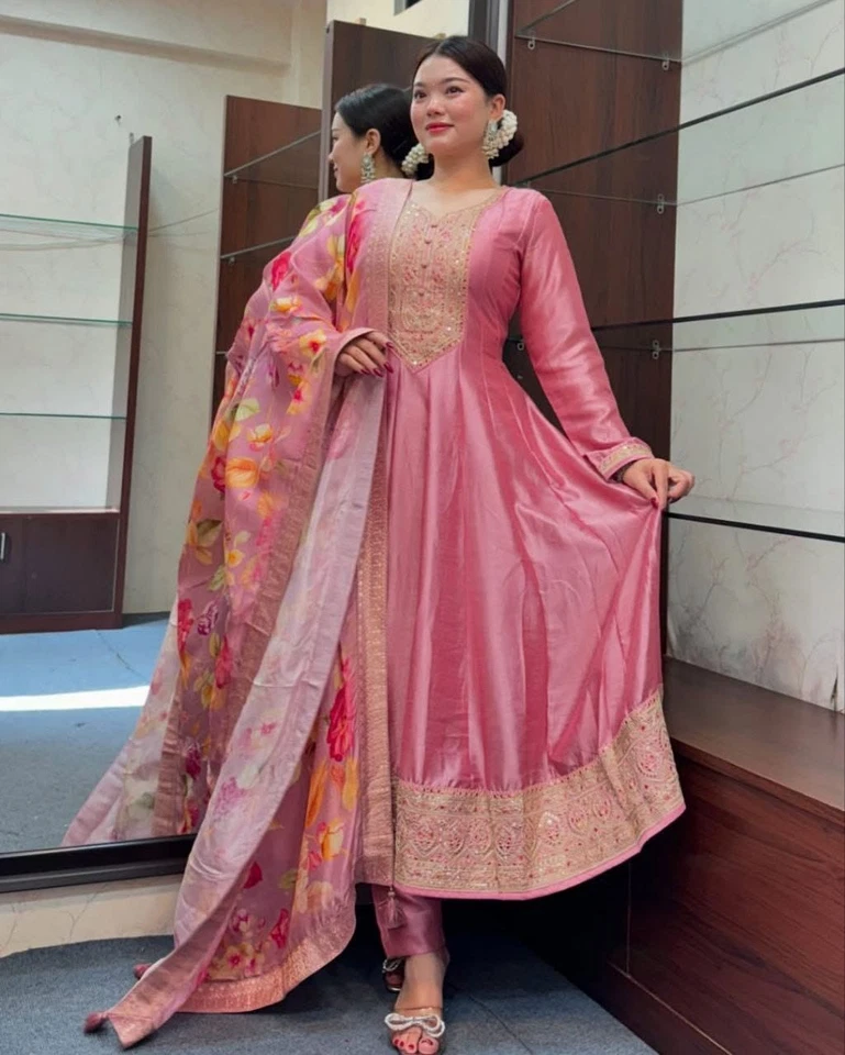 印度设计师全新 SALWAR KAMEEZ 婚礼宝莉伍德 PAKISTANI 派对服装连衣裙 — 第 2/4 张图片