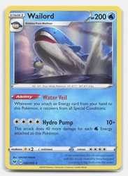 Wailord 032/185 Holo Rare Vivid Voltage Pokemon Card
