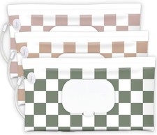 Baby Wipe Holder 3-Pack Portable Refillable Wipe Dispenser Waterproof