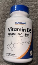 Nutricost Vitamin D3 5,000 IU (125mcg), 240 Softgels - Non-GMO and Gluten Free