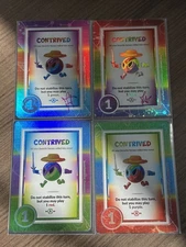 2025 Con Exclusive Doomlings Contrived Promo Card Set of 4. 2 Signed by Creator