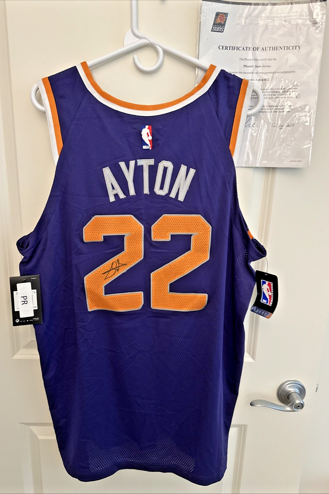 Deandre Ayton Autographed Signed Authentic Nike Jersey w/ COA From Phoenix Suns