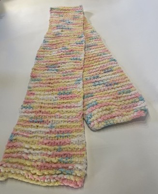 Pastel knit scarf Incredibly soft textured 56'' long X  6  1/2  Long