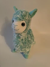 Llama Stuffed Animal Mint Green Lovey Soft Plush Standing Green Glitter Eyes