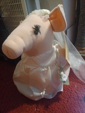 RARE 1984 NWT PERSONALITY PIG BRIDE Wedding Swine Plush by RUSS BERRIE New 12"