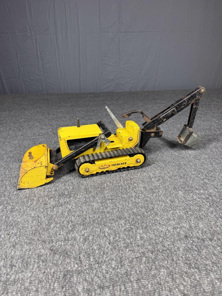 Tonka ショベルカー 黄色 Vintage Tonka Trencher Toy Construction Vehicle Yellow Metal Track