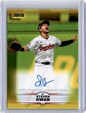 2025 Topps Stadium Club #SCBA-SK Steven Kwan Yellow Auto Cleveland Guardians
