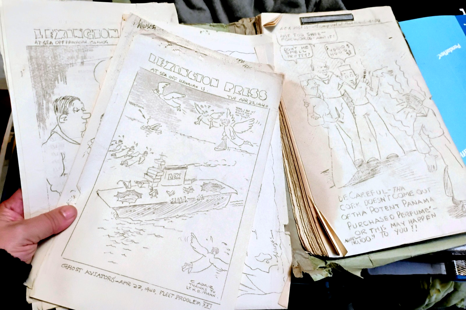 Vtg 1939-40 USS LEXINGTON PRESS newsletters + ORIGINAL ART Fleet ...