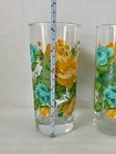 2 Pioneer Woman Rose Shadow Drinking Glasses Tumblers Blue Yellow Green Floral — photo 3
