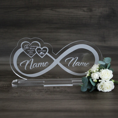  Aufsteller Acrylglas inkl. Gravur Geschenk Hochzeit  Valentinstag Hochzeitstag