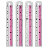4 StüCk Gerade Lineale 15Cm Metrisch Und Sae Aluminium Lineale Mit Loch Pink