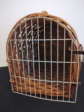Vintage Wicker Cat Travel Basket Carrier - Cat / Small Dog / Small Pet