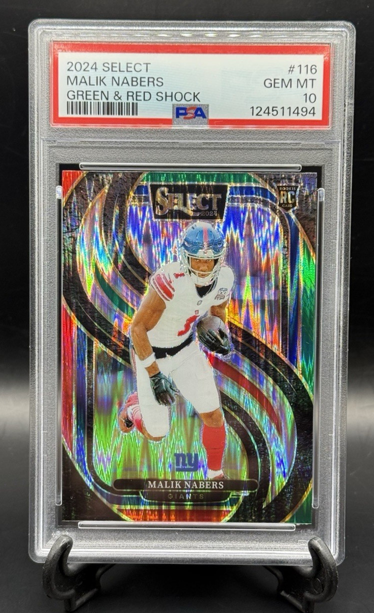 2024 PANINI SELECT GREEN & RED SHOCK PRIZM SP #116 MALIK NABERS ROOKIE RC PSA 10