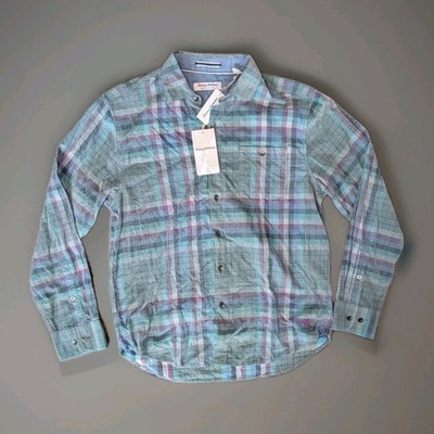 Tommy Bahama Men's Coastline Cord Verde Plaid Long Sleeve Woven Shirt Medium