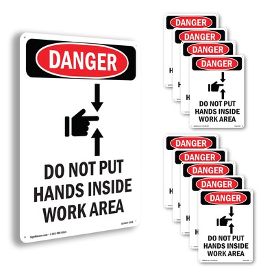 Do Not Put Hands Inside OSHA Danger Sign Metal, Plastic, Or Decal - 5 or 10 Pack