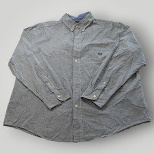Chaps Easy Care Long Sleeve Shirt Men's L Green White Checked Button Down Casual