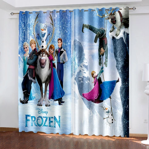 Mädchen Schlafzimmer Vorhänge Ösen Frozen Elsa Anna Verdunklung Vorhang UVSchutz - Bild 51 von 106