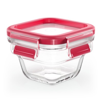 Emsa CLIP & CLOSE GLAS Frischhaltedose,Vorratsdose quadratisch, 0,18 L