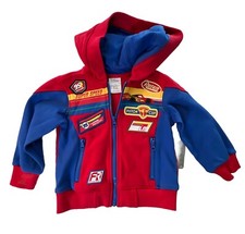 Disney Store Cars Lightning McQueen Zipper Front Hoodie Sweat Shirt Size 2  READ