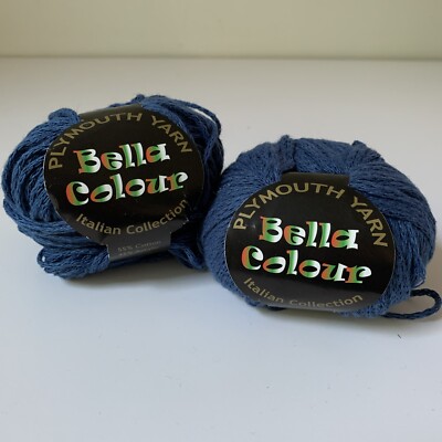 Plymouth Yarn  BELLA Colour Italian Collection Cotton Acrylic Heavy Worsted Blue