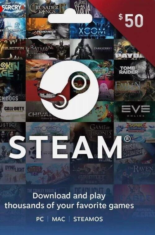 $50 Steam Gift Card for PC Games - Digital Code-image