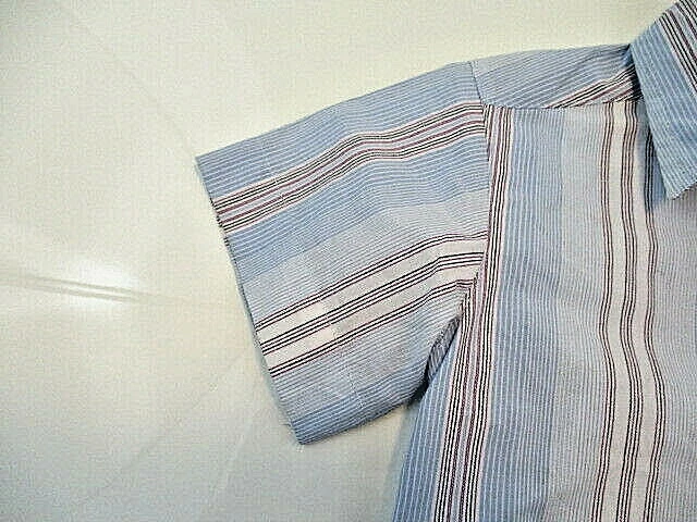 Camisa KENNETH COLE REACTION Niño 12 meses Azul Rayas Manga Corta Abotonada Nueva con Etiquetas Foto 3 de 4