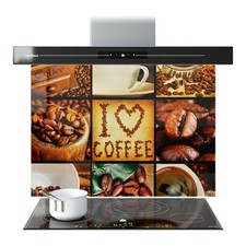 GLASS SPLASHBACK Wall Panel Kitchen Tile ANY SIZE Love Drink Coffee Beans WxH