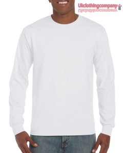 gildan long sleeve white t shirt