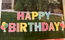 Happy Birthday Yard Sign Kit Includes Metal Stakes 15  -17  