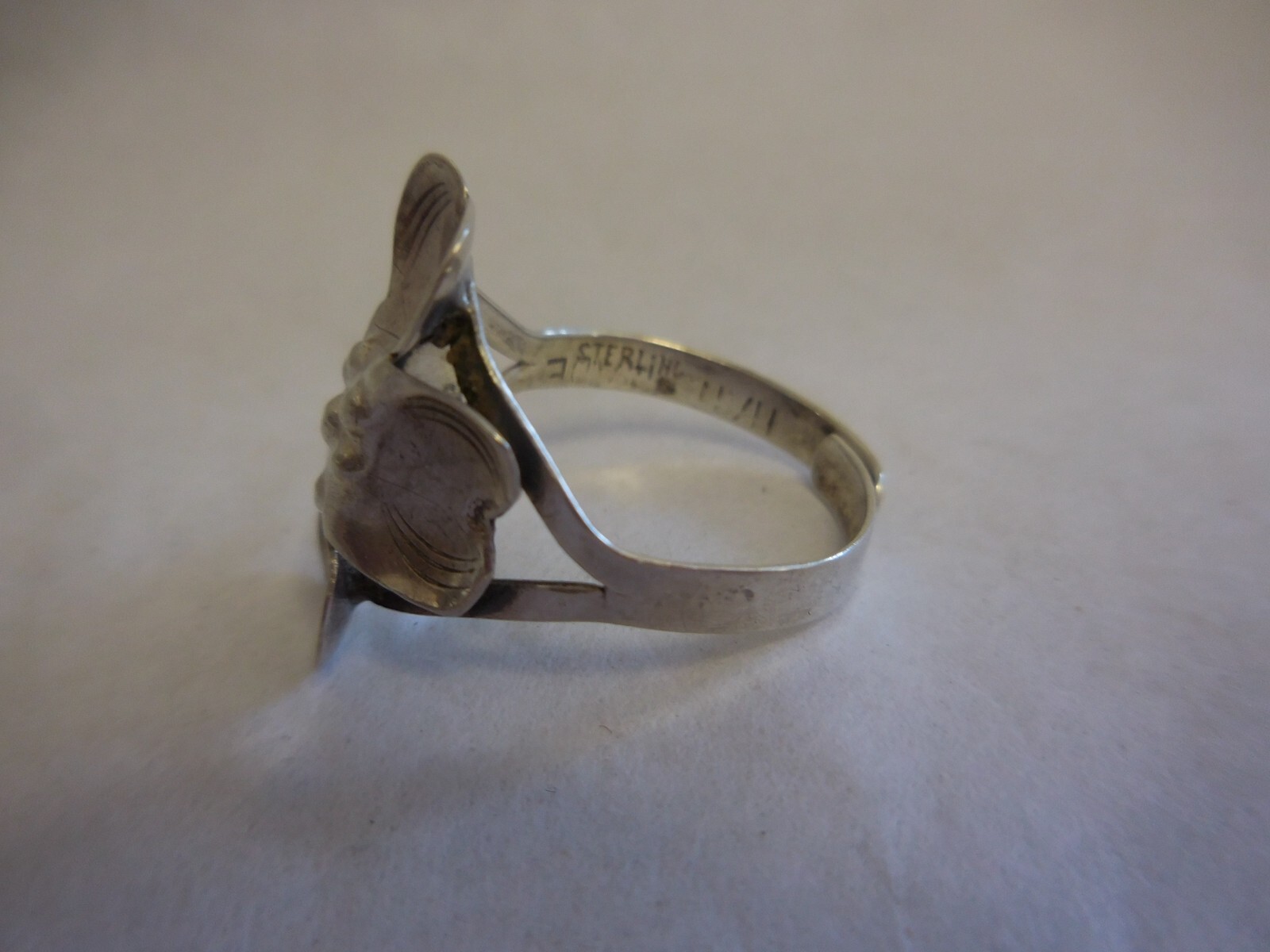 STUART NYE? STERLING SILVER DOGWOOD FLOWER ADJUSTABLE RING