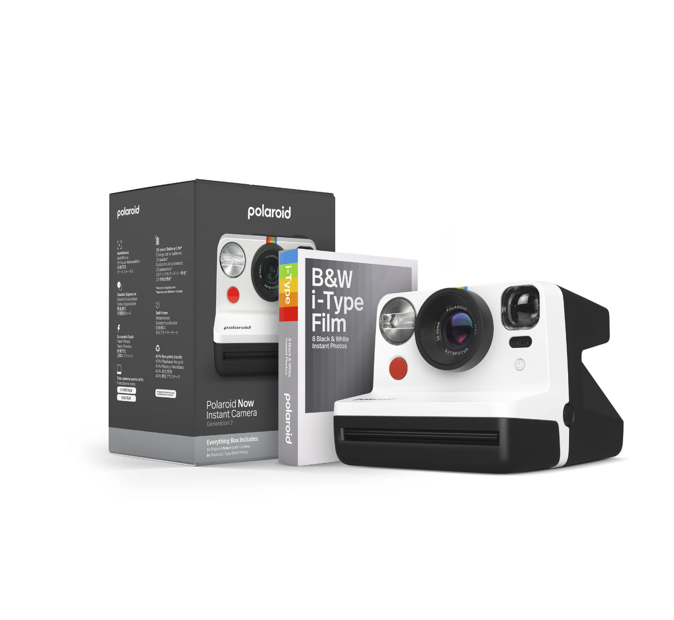 Polaroid Now 16MP Instant Camera Gen 2 with Black/White Film Bundle-image