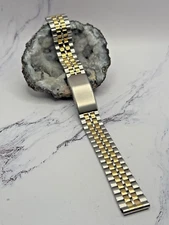 Vintage Stainless Steel Two Tone Watch Band. Fits Accutron.