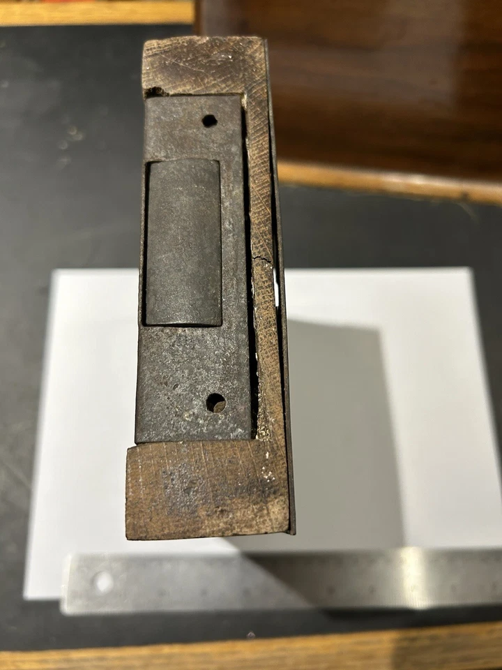 Georgian/Victorian Wooden Oak & Iron Church Door Lock With Key Vintage Antique — 第 4/4 张图片