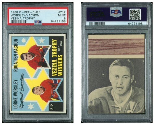 Vachon, Worsley [Vezina Trophy] #212 1968 O-Pee-Chee card