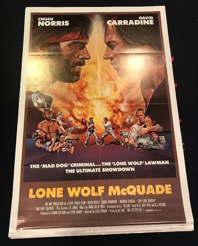 Lone Wolf McQuade 1983 Chuck Norris Action Revenge Orig US 1 Sheet Folded P1