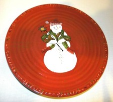 Tracy Porter JINGLE BELL Salad Dessert Plate Snowman Christmas Hand Painted
