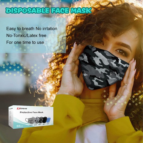 100 PIEZAS Máscara facial protectora desechable para adultos de 4 capas de color brillante cubierta bucal - Imagen 73 de 82
