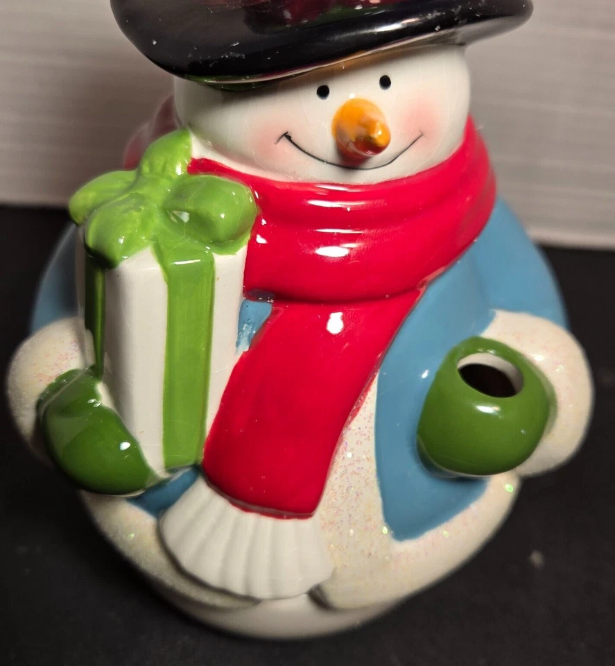 Avon 2008 Ceramic 2 piece Snoman Christmas Holidays Reed Diffuser Holiday Decor - Image 4 of 4
