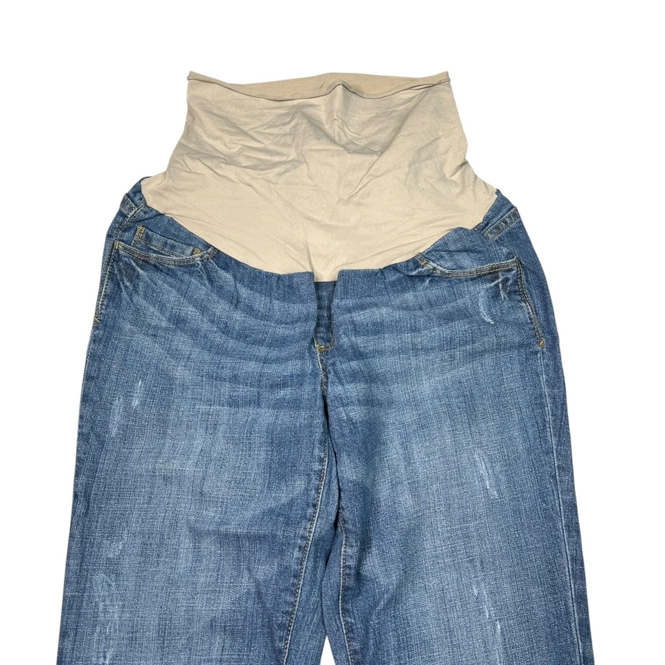 American Star Vintage 00s Y2K Distressed Cuffed Capri Maternity Jeans Medium - Image 3 of 4