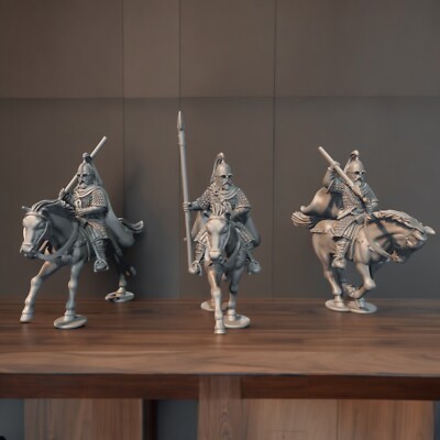 Mounted Huscarls with Spears 28mm Dark Ages Unpainted Resin Wargame Miniatures