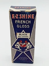 Vintage E-Z Shine French Gloss Black Self Shining Shoe Polish NOS Unopened 